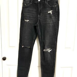 SHEIN Black Ripped Skinny Jeans